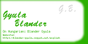 gyula blander business card